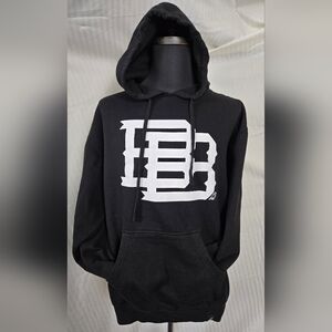 Stylish Black Hoodie with Bold White Graphic